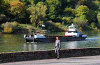 Walking with a boat