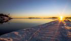 Solnedgang på Piren en vinterdag i januar.