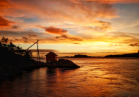 Sølv- Solnedgang ved Østerland