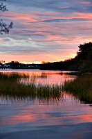 Solnedgang over elva
